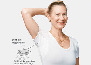 Svettsäker t-shirt i Hampa och Tencel med unik svettskydd - Dam Slim fit Scoop-neck vit