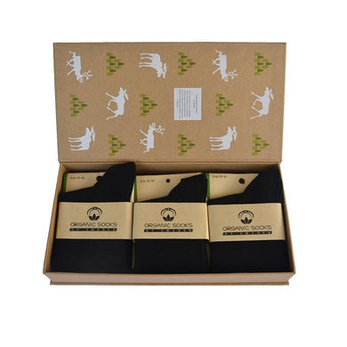 Svarta boxen Presentbox Svarta Strumpor i Ekologisk (GOTS) Bomull Herr/Dam/Unisex