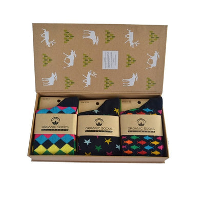 Norrskensboxen Presentbox Färgglada Strumpor i Ekologisk (GOTS) Bomull Herr/Dam/Unisex